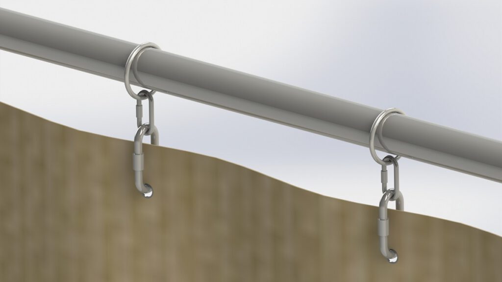 Ophangsysteem voor zware gordijnen WHESCDESIGN